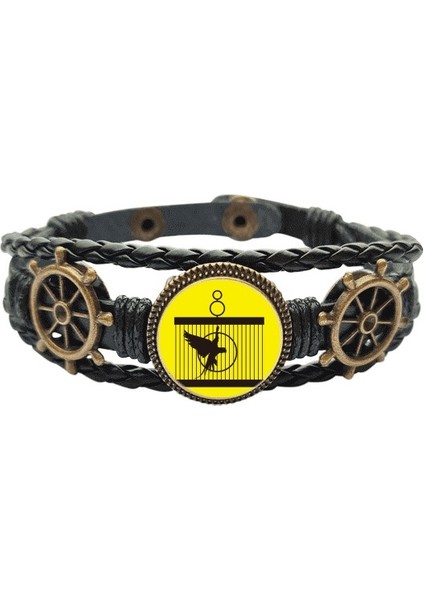 Parrot Cage Box Uçan Sanat Deco Moda Deri Kaplı Okyanus Bracelet Wristband (Yurt Dışından)