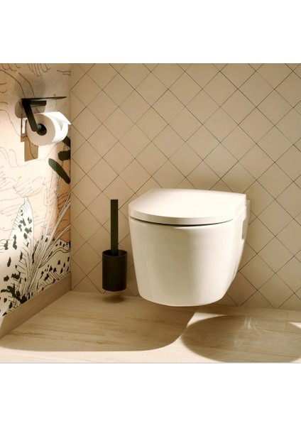 Wallstoris Raflı Tuvalet Kağıtlığı Satin Siyah 27928670