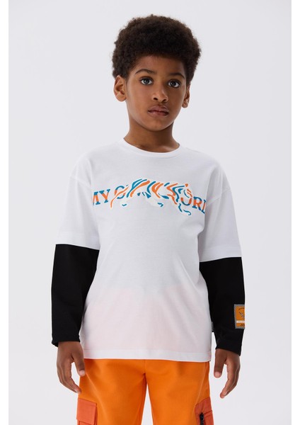Bg Store Erkek Çocuk Beyaz T-Shirt