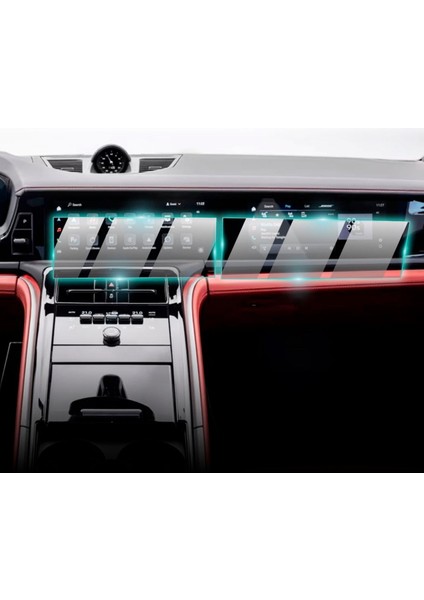 Porsche 2024 Panamera 12.3" Navigasyon + 10.9" Yolcu Ekranı 9h Ipg Proactive Ekran Koruyucu