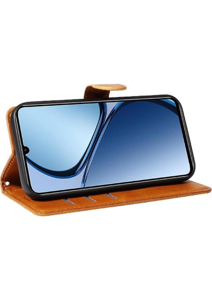 Realme C61 Preslenmiş Pu Deri Ayrılabilir Siyah Bilezik Durumda Için Filp Durumda (Yurt Dışından) indirimleri