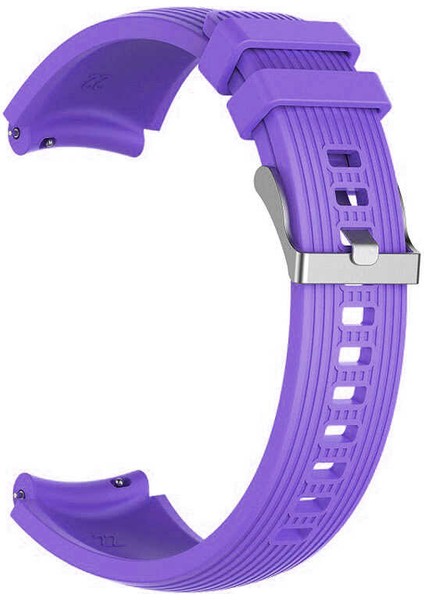 Amazfit Cheetah (Round) Için (22MM) Çizgili Silikon Kordon-18 Mor