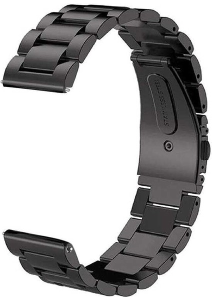 Amazfit Cheetah (Round) Için (22MM) Klasik Metal Kordon-04 Siyah