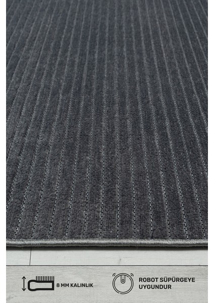 Ada Kaymaz Taban Yıkanabilir Dokuma Antrasit Kilim Yolluk 404 fırsatları