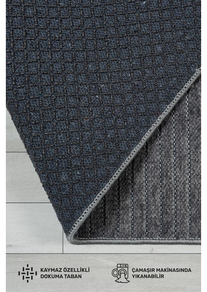 Ada Kaymaz Taban Yıkanabilir Dokuma Antrasit Kilim Yolluk 404 indirimleri