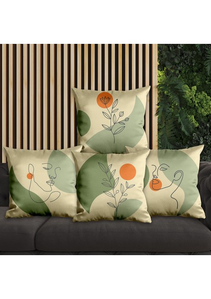 Modern Tasarımlı 4'lü Yastık Içi ve Kırlent Kılıfı 45CM 113666