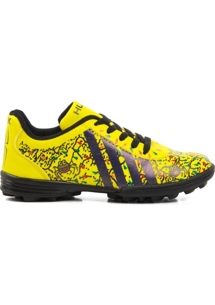Hulk Örümcek Desenli Sarı Çocuk Halı Saha Ayakkabısı