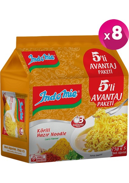 5'li Paket Körili Noodle x 8 Adet