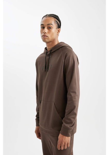Fit Standart Fit Kapüşonlu Cepli Skuba Dalgıç Kumaş Sporcu Sweatshirt D1950AX24AU