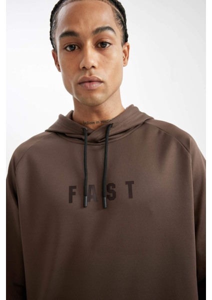 Fit Standart Fit Kapüşonlu Cepli Skuba Dalgıç Kumaş Sporcu Sweatshirt D1950AX24AU