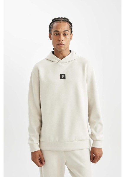 Fit Standart Fit Kapüşonlu Skuba Dalgıç Kumaş Sporcu Sweatshirt B4758AX24AU