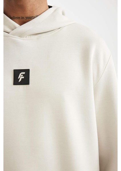 Fit Standart Fit Kapüşonlu Skuba Dalgıç Kumaş Sporcu Sweatshirt B4758AX24AU