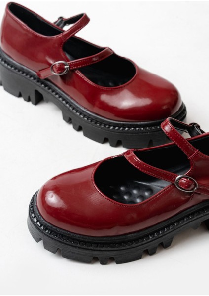 Bordo Rugan Günlük Yüksek Tabanlı Loafer Ayakkabı fırsatları