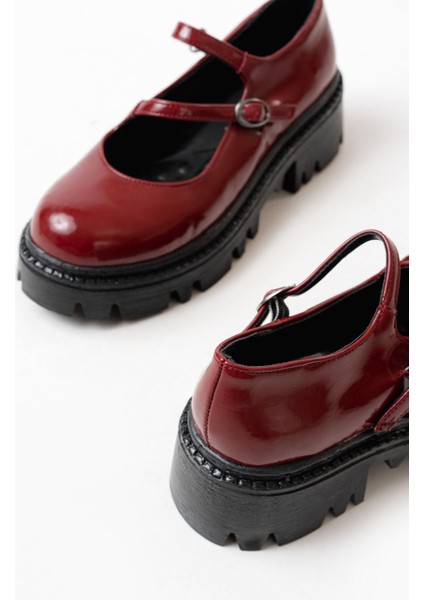 Bordo Rugan Günlük Yüksek Tabanlı Loafer Ayakkabı indirimleri