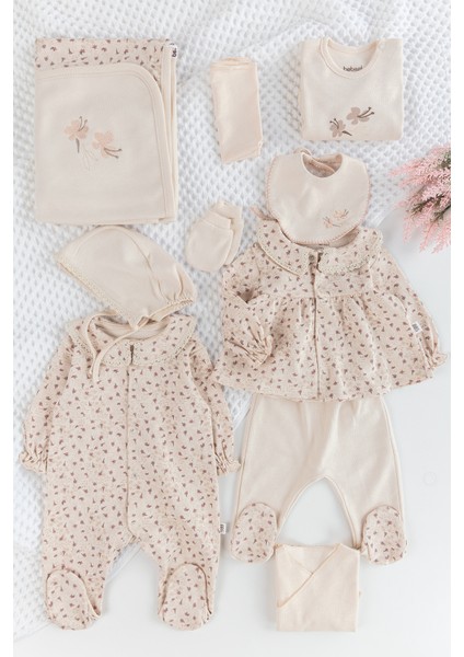 Çiçek Desenli 10'Lu Kız Bebek Hastane Çıkışı Bebek Takımı fiyatları