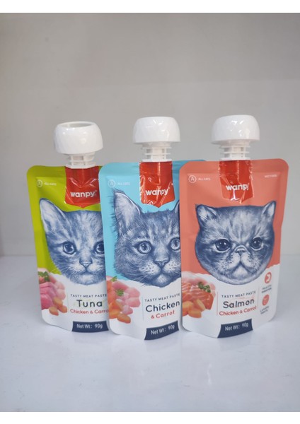 Kediler Için Tamamlayıcıvitaminli Mama 90 gr Karışık X3 Adet