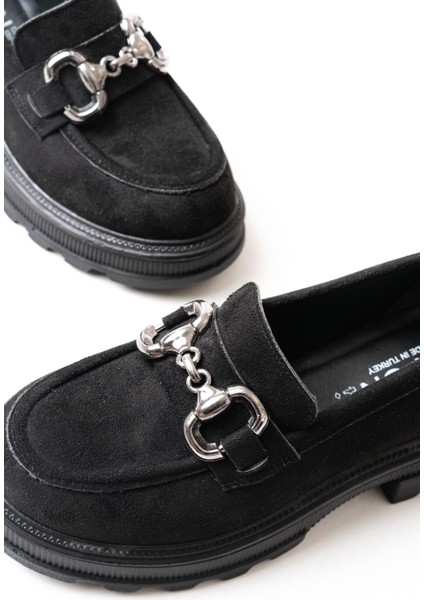 Siyah Günlük Yüksek Tabanlı Loafer Ayakkabı fırsatları