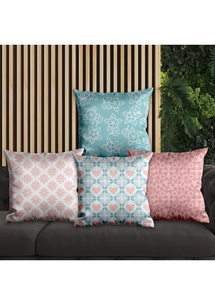 Çiçek Tasarımlı 4'lü Yastık Içi ve Kırlent Kılıfı 45CM 113794