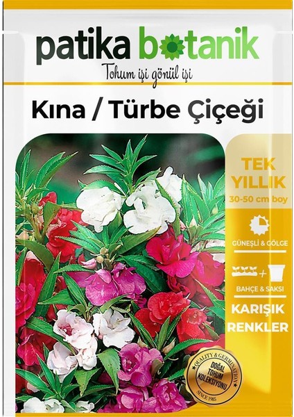 Türbe Çiçeği (Impatiens Balsamina) Çiçek Tohumu 30 Adet