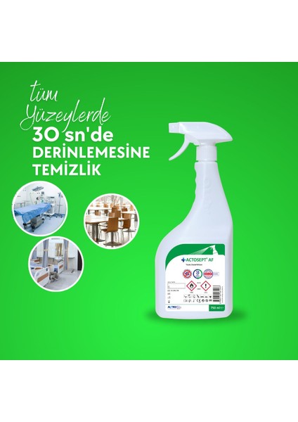 Actosept® Af 750 ml Alkollü Hızlı Yüzey Dezenfektanı 30 Saniyede Etki