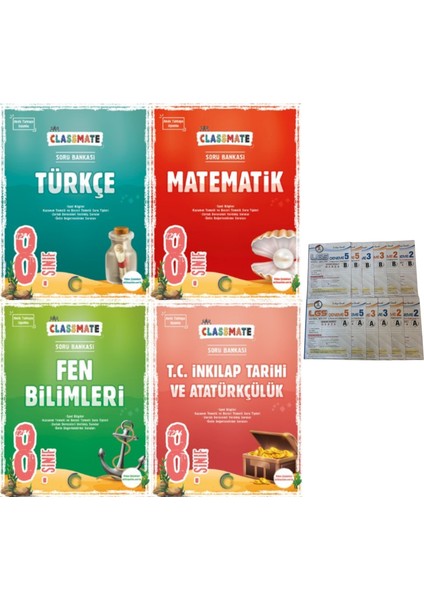 2025 Yeni Lgs Türkçe / Matematik / Fen / Inkılap Soru Bankası Seti / Deneme