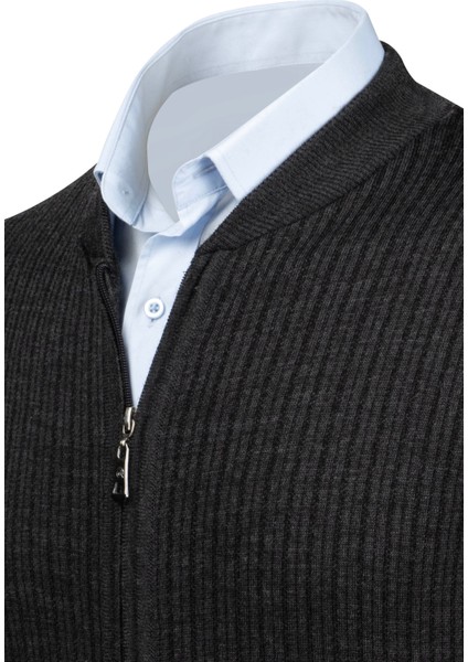 Erkek Triko Ceket Fermuarlı Cep Detaylı Desenli Kol Ve Bel Lastikli Çelik Örgü - 5004K modelleri