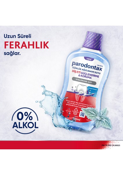 Diş Eti Güçlendirme ve Koruma Hyalüronik Asitli Ağız Bakım Suyu Ferah Nane 500ML