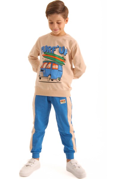 Pamuklu Surf Up Baskılı Erkek Çocuk Ikili Takım Mavi fiyatları