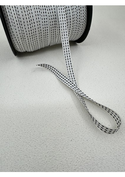 1 cm Çizgili Puntalı Şerit-5 Metre-(Siyah)