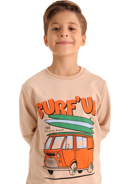 Pamuklu Surf Up Baskılı Erkek Çocuk Ikili Takım Turuncu fırsatları