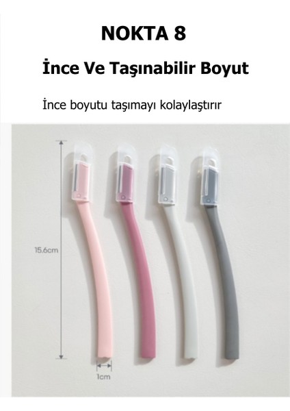 Kaş ve Yüz Usturası Açık ve Koyu Gri Renk Kaş Alma ve Düzenleyici Düz Jilet 2'li Set