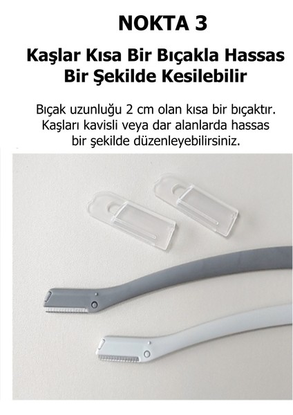Kaş ve Yüz Usturası Açık ve Koyu Gri Renk Kaş Alma ve Düzenleyici Düz Jilet 2'li Set