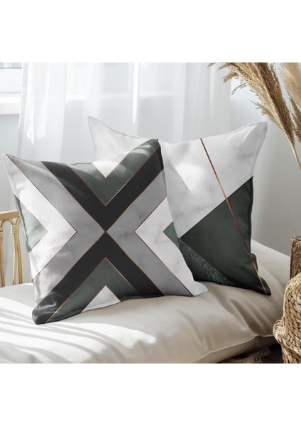 Modern Tasarımlı 2'li Yastık Içi ve Kırlent Kılıfı 45CM 113430
