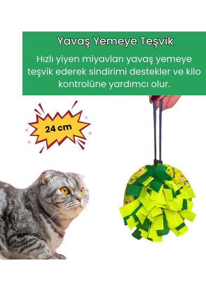 Meowsalad Kedi Oyuncağı Yavaş Besleme Için Koklama Matı - Mama Saklamalı Kedi Zeka Oyuncağı