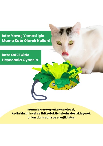 Meowsalad Kedi Oyuncağı Yavaş Besleme Için Koklama Matı - Mama Saklamalı Kedi Zeka Oyuncağı