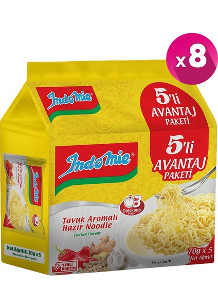 5'li Paket Tavuklu Noodle x 8 Adet