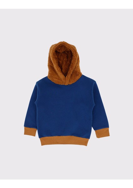 Çocuk Unisex Peluş Detaylı Kışlık Kapüşonlu Üst