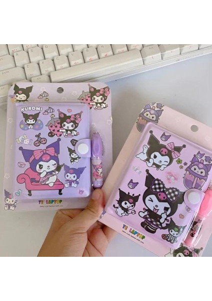 Hediye Vakti Kawaii Sanrioo Kuromi Karakterler Mini Defter Kalem Set