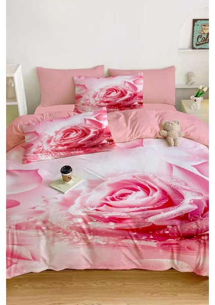 Amor Home Çift Kişilik  Pamuk Saten Nevresim Takımı Rose Deep