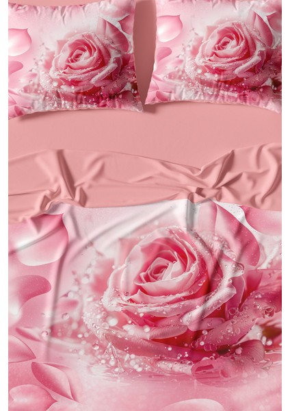 Amor Home Çift Kişilik  Pamuk Saten Nevresim Takımı Rose Deep