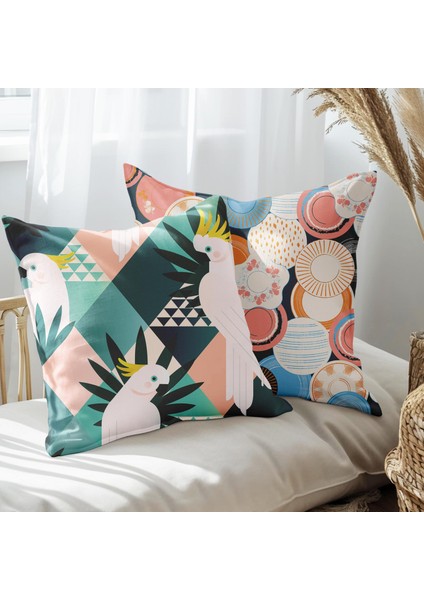 Modern Tasarımlı 2'li Yastık Içi ve Kırlent Kılıfı 45CM 113502