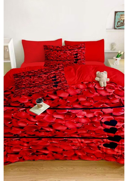 Amor Home Çift Kişilik  Pamuk Saten Nevresim Takımı Rose Love