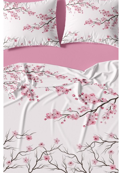 Amor Home Çift Kişilik  Pamuk Saten Nevresim Takımı Japanese Cherry