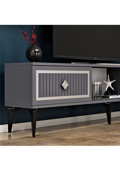 Nildh 150 cm Tv Ünitesi Antrasit Gümüş fırsatları