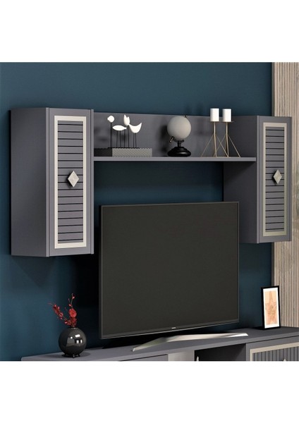 Nildh 150 cm Tv Ünitesi Antrasit Gümüş indirimleri