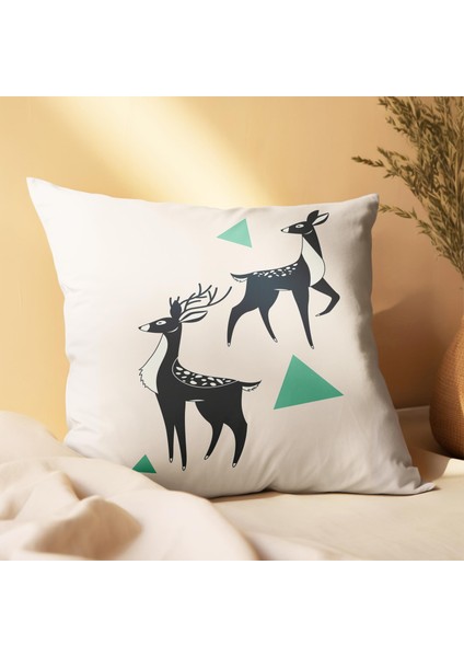 Geyik Tasarımlı 4'lü Yastık Içi ve Kırlent Kılıfı 45CM 113637 fiyatları