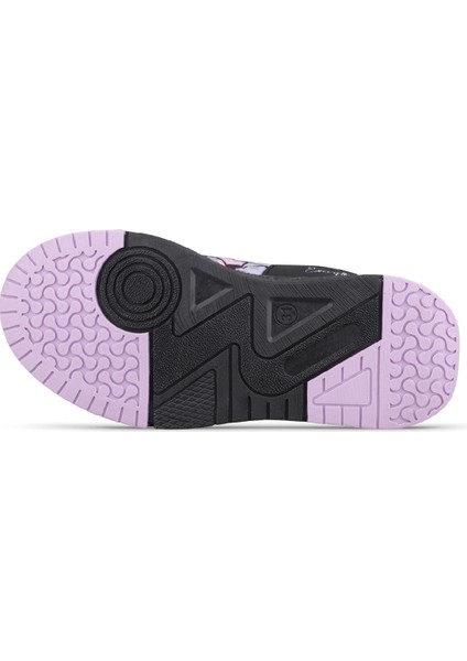 Büyük Kız Çocuk Bağcıklı / Velcro Siyah-Mor Sneaker