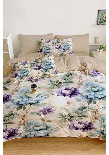 Amor Home Çift Kişilik  Pamuk Saten Nevresim Takımı Colorful Flowers