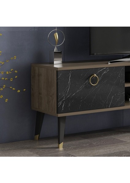 Alfadh Tv Ünitesi 150 cm Ceviz-Royal Mermer