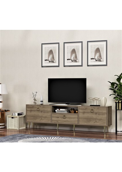 Soledh 180 cm Tv Ünitesi Sehpası Ceviz